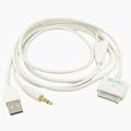 Proxima Direct� iPhone iPod 3.5mm AUX audio and USB Dock Cable - White