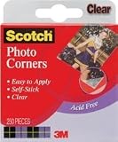 3M Scotch Photo Corners Self Adhesive 250/Box, Clear