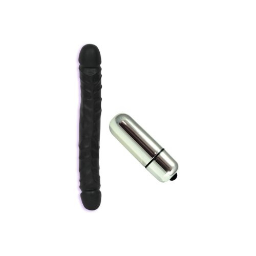 Doc Johnson Junior Veined Double Head Bender Black 12 Adult Sex Toy Kit