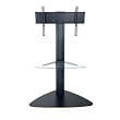 Peerless  SGLB01 Universal Floor Stand with Clear Glass Shelf for 32"-50" Displays  - Black