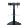 Peerless  SGLB01 Universal Floor Stand with Clear Glass Shelf for 32"-50" Displays  - Black