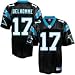 Reebok NFL Equipment Carolina Panthers #17 Jake Delhomme Black Replica Football Jersey