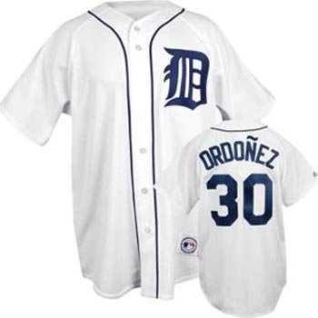 Magglio Ordonez Tigers White MLB Replica Jersey - Size 46 - Small