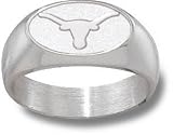 Texas Longhorns Solid Sterling Silver Longhorn Oval 3/8'' Ring Size 10.5