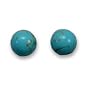 Rhodium Plated Sterling Silver Reconstituted Turquoise 8mm Stud Earrings