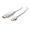 Cable Matters Gold Plated Mini DisplayPort (Thunderbolt&trade; Port Compatible) to DisplayPort Cable in White 6 Feet - 4K Resolution Ready