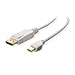 Cable Matters&reg; Gold Plated Mini DisplayPort (Thunderbolt&trade; Port Compatible) to DisplayPort Cable in White 6 Feet - 4K Resolution Ready