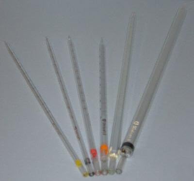 Glass Measuring Pipets Set Mohr 6 Sizes/3 Pipettor Pumps