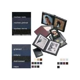 Capri EZ Mount Matted Book Series, 10 Pages, Holds 20 - 10 x 10 Photos, Distressed Black Leather Cover and Black Pages.