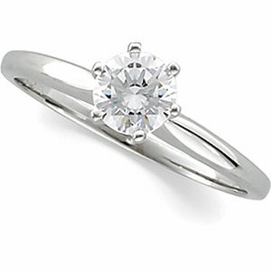1.23 Carat Diamond 14K White Gold Bridal Engagement Ring Round L SI1