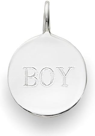 Sarah Chloe Sterling Silver Engraved Add On Boy Charm