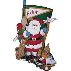 Bucilla Sports Santa Stocking Felt Applique Kit