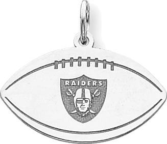 Sterling Silver NFL Oakland Raiders Logo Football Charm