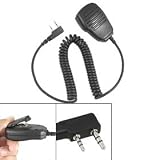Walkie Talkie Black 2 Pin Speaker Microphone for Kenwood TK3107