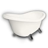 American Bath Factory B1-1600-BB-NH-M2-45-SN Princess Slipper Clawfoot Bathtub in Bisque, Armada Fee