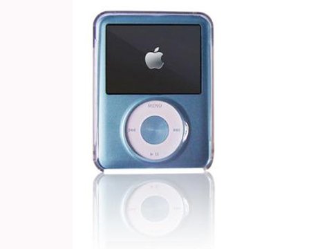 LUX 3RD GENERATION APPLE iPOD NANO 4GB 8GB WITH VIDEO (BLUE) SNAP-ON CRYSTAL CARRYING CASE