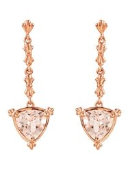 Genuine Morganite Earrings 14K Rose Gold 07.00X07.00 mm Genuine Morganite Earrings
