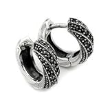 Twisted Marcasite Huggie Earrings