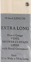 EXTRA LONG size VINYL Shower Curtain/LINER 72'' wide x 78'' long - WHITE