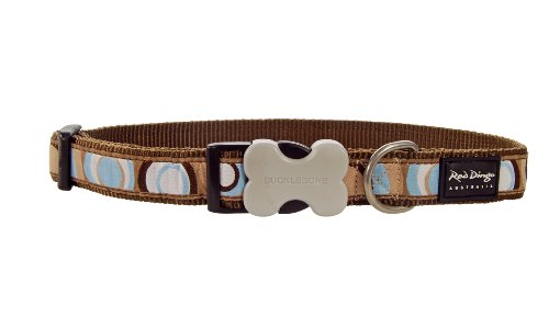 Red Dingo Designer Dog Collar, Large, Circadelic Brown