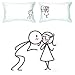 BoldLoft "Sealed With A Kiss" Couple Pillowcases-Ideal Valentine's Day Birthday Wedding Anniversary Romantic Gift for HIM or HER