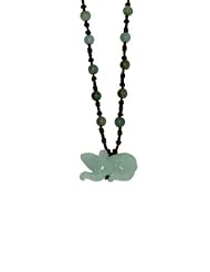 A Unique Gift - Rat Zodiac Jade Necklace Embellished with Jade Beads and Brown Cord - Born In: 1936, 1948, 1960, 1972, 1984, 1996, 2008