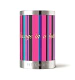 Wine Bottle Stopper, Tipsy, Pink Stripes, Stainless Steel Bottle Stopper w/ Designer Art in Gift Box