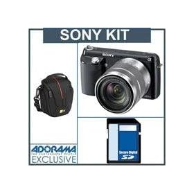 Sony NEX-F3K 16.1 MP Compact System Camera with 18-55mm Lens - Black - Bundle - with 16GB SD Memory Card, Camera Case