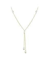 10k Yellow Gold Freshwater White Pearl Necklace (8-8.5mm), 18"