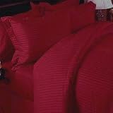 MARRIKAS 300TC 7 PC Egyptian Cotton CAL KING RED STRIPE COMBO