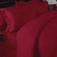 MARRIKAS 300TC Egyptian Cotton Sheet Set Striped QUEEN RED