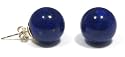 14k Yellow Gold 12mm Lapis Lazuli Stud Earrings