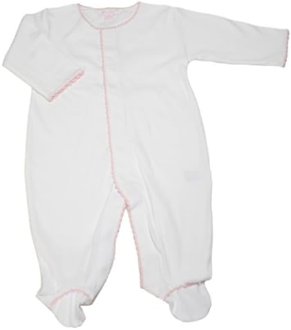 Kissy Kissy Premier - Basics Footie - White Pink -6-9mos