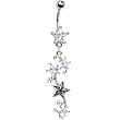 Twist Cubic Zirconia Nautical Star Belly Ring