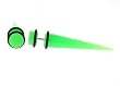 Fake Acrylic Taper - Green - 16g Wire Stud - 0 Gauge - 47.5mm Length - Sold as a Pair