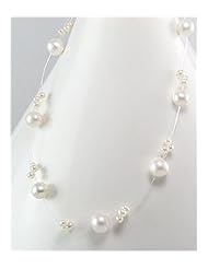 White (Natural) Fresh Water Pearls Necklace In Zinc