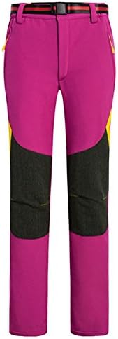 LANBAOSI Women's Soft Shell Pants Climbing Waterproof Breathable Trousers Rose red Size US S