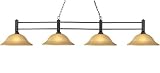 Z-Lite 127-4BRZ-GL16 73-Inch 4-Light Billiard / Island Fixture with Golden Glass Shades