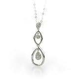 Sterling Silver & Diamond Pendant with Oval Link Chain 18"