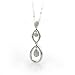 Jewelry : Sterling Silver & Diamond Pendant with Oval Link Chain 18"
