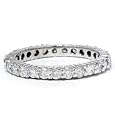 1.00CT Womens 14k White Gold Round Diamond Eternity Stackable Prong Anniversary Band color (H) clarity (I1)