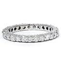 1.00CT Womens 14k White Gold Round Diamond Eternity Stackable Prong Anniversary Band color (H) clarity (I1)