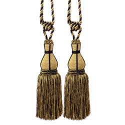 Pair of Light Gold and Black Alexandra Tassels by Luxury Lane