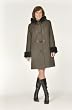 Olive Cashmere Mink Trim Hooded Coat
