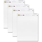 Post-it Easel Pad, 25 x 30-Inches, White, 30-Sheets/Pad, 4-Pads/Pack