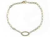 14KT OVAL LINK BRACELET WITH TEXTURED OVAL STATION