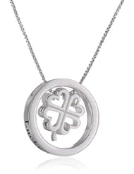Sterling Silver "Lucky To Have You" Four Leaf Clover Pendant Necklace , 18"