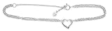 High Polish Heart Sterling Silver Anklet Bracelet 9 And Half ''