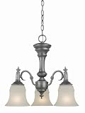 World Imports - 4843-36 : 3 LTS IRON CHAND W/GLS - Antique Pewter