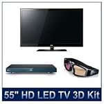 LG 55 iNCH 3D LED-LCD HDTV + 3D Blu-ray player + glasses